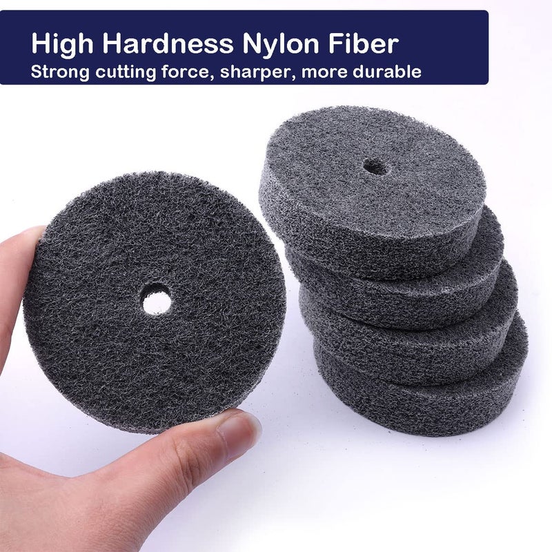 CBRIGHT 5pcs 3 Inch Fiber Buffing Wheel, Deburring Wheels Quick Changed Replacement Buffing Pad for Bench Buffer/Bench Grinder Machine Polishing Stainless Steel, etc. - Image 5